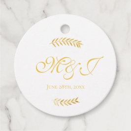 Elegant Monogram Golden Löv Bröllop Gåvor Etiketter