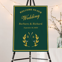 Elegant Monogram Golf Tema Bröllop Välkommen