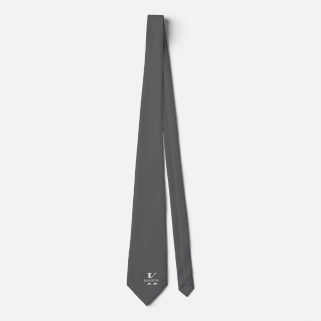 Elegant Monogram Grå | Vit Slips (Framsida)
