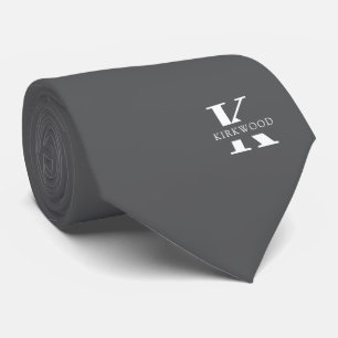 Elegant Monogram Grå   Vit Slips