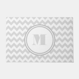 Elegant Monogram Grått Chevron