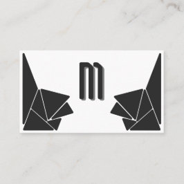 Elegant monogram grått svarttrianglar mosaikplatto visitkort