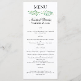 Elegant Monogram Greenery Bröllop Menu Meny