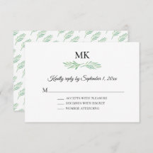 Elegant Monogram Greenery Bröllop OSA