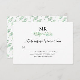 Elegant Monogram Greenery Bröllop OSA Inbjudningar