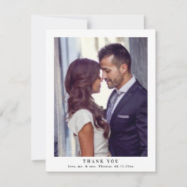 Elegant Monogram Greenery Löv Bröllop Photo Tack Kort