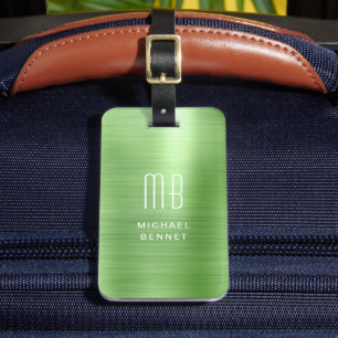 Elegant Monogram-Grönt Bagagebricka