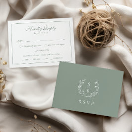 Elegant Monogram Grönt för OSA av utandningsluft Tilläggskort