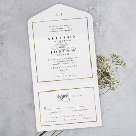 Elegant Monogram Guld Bröllop