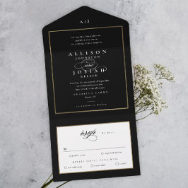 Elegant Monogram Guld Bröllop