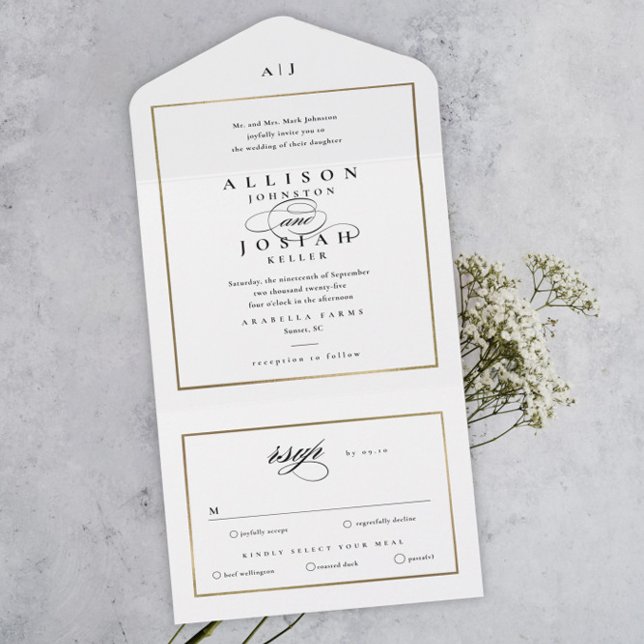 Elegant Monogram Guld Bröllop (Skapare uppladdad)