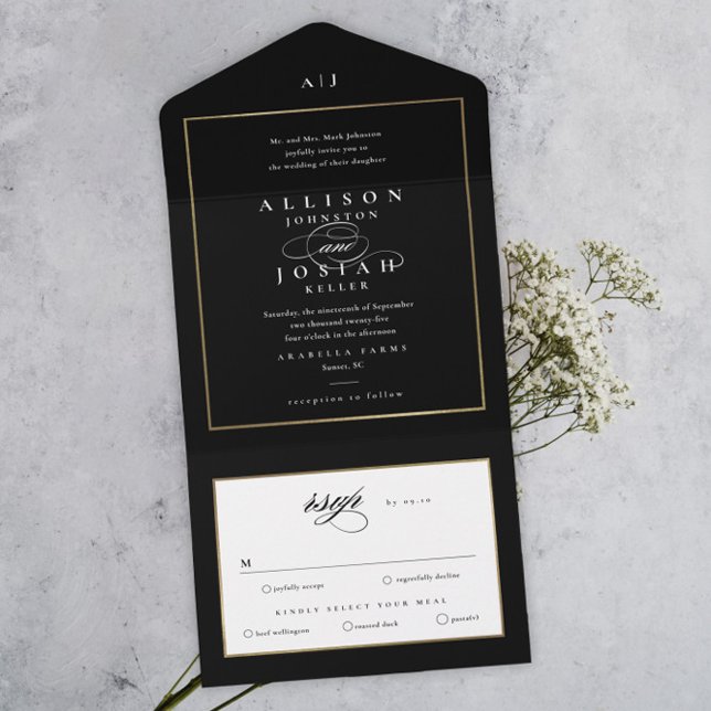Elegant Monogram Guld Bröllop (Skapare uppladdad)