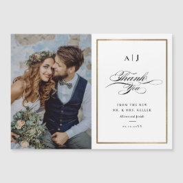 Elegant Monogram Guld Foto Bröllop Tacksamhets Bil