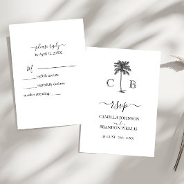 Elegant Monogram Handflatan Beach Wedding OSA kort