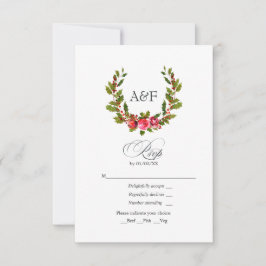 Elegant Monogram Holly och Ivy Julbröllop OSA Kort