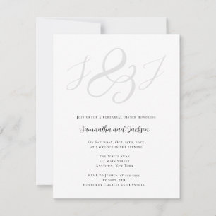 Elegant Monogram - inbjudan till repetitionsmiddag