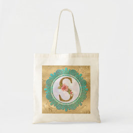 Elegant Monogram Initial Brev med Mandala Tygkasse