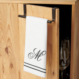 Elegant Monogram Initial Kökshandduk