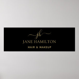 Elegant Monogram Initial Namn Business Poster
