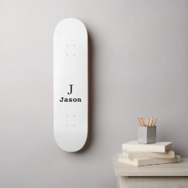 Elegant Monogram Initial Namn Personlig Mini Skateboard Bräda 18,5 Cm