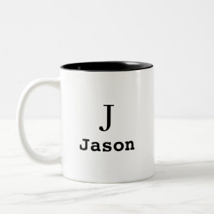Elegant Monogram Initial Namn Personlig Två-Tonad Mugg
