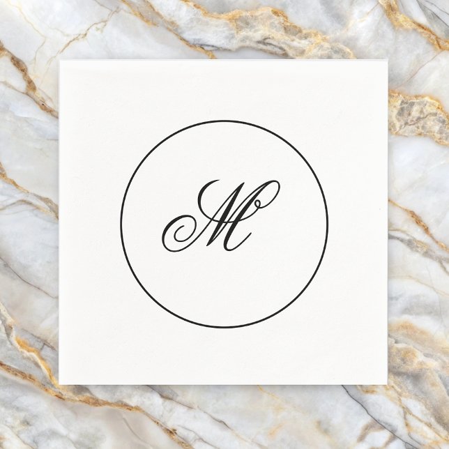 Elegant Monogram Initial Pappersservett (Skapare uppladdad)