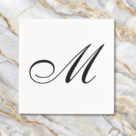 Elegant Monogram Initial Pappersservett