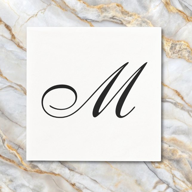Elegant Monogram Initial Pappersservett (Skapare uppladdad)
