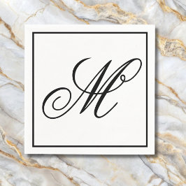 Elegant Monogram Initial Pappersservett