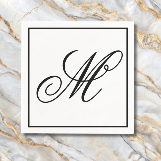 Elegant Monogram Initial Pappersservett (Skapare uppladdad)