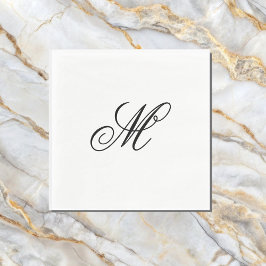 Elegant Monogram Initial Pappersservett