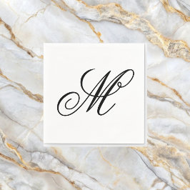 Elegant Monogram Initial Pappersservett