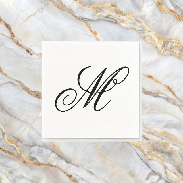 Elegant Monogram Initial Pappersservett (Skapare uppladdad)