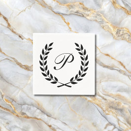 Elegant Monogram Initial Pappersservett