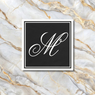 Elegant Monogram Initial Pappersservett