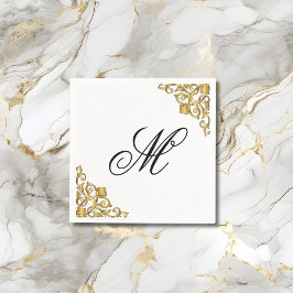 Elegant Monogram Initial Pappersservett