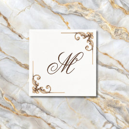 Elegant Monogram Initial Pappersservett