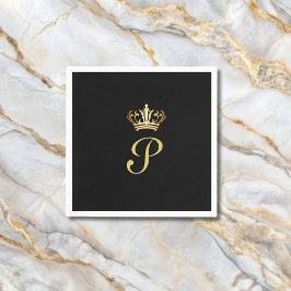 Elegant Monogram Initial Pappersservett