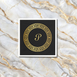 Elegant Monogram Initial Pappersservett