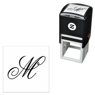 Elegant Monogram Initial Självbläckande Stämpel