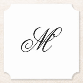 Elegant Monogram Initial Underlägg Papper