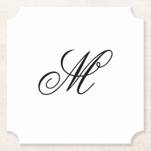 Elegant Monogram Initial Underlägg Papper