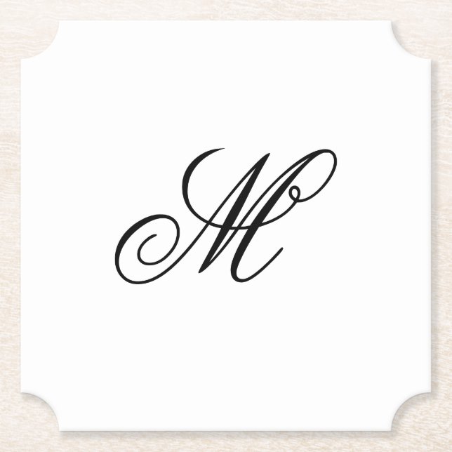 Elegant Monogram Initial Underlägg Papper (Framsida)