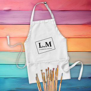 Elegant Monogram Initialer Classic Typo Namn Förkläde