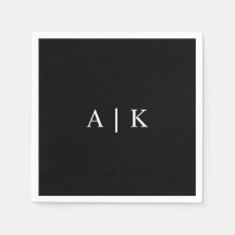 Elegant Monogram Initialer Napkin-Anpassade