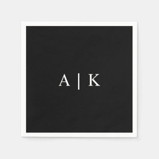 Elegant Monogram Initialer Napkin-Anpassade Pappersservett