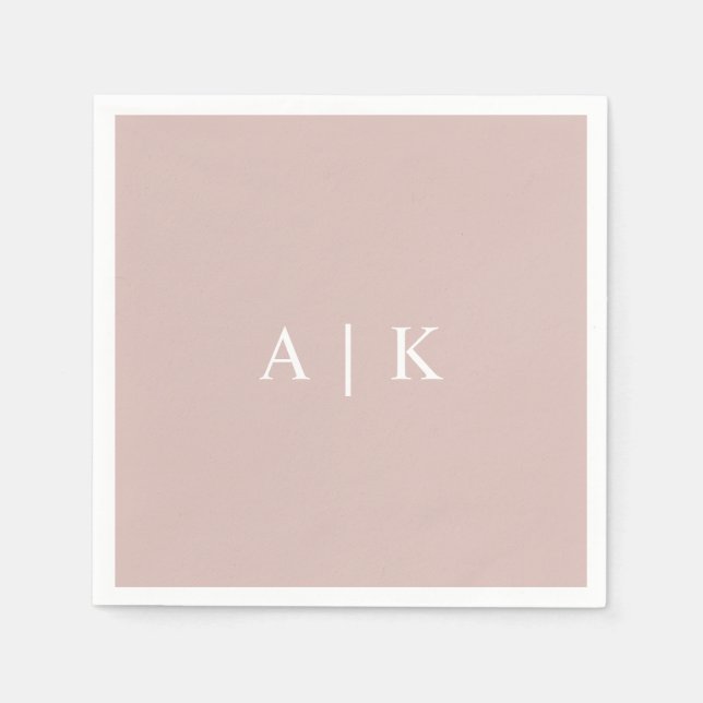 Elegant Monogram Initialer Napkin-Anpassade Pappersservett (Framsidan)