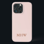 Elegant monogram initialer snyggt chic   rosa<br><div class="desc">Elegantens eget namn eller initialer  rosa i monogram fast färg lårinfritt iphone case. Minimalistisk,  enkel,  modern utformning av snyggten. Dusty ro anpassade serif-text på  rosa,  fast bakgrund för färg.</div>
