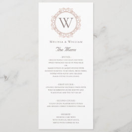Elegant Monogram Insignia Bröllop Meny