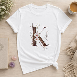 Elegant monogram "K" med pastellfärgade orkidéer & T Shirt